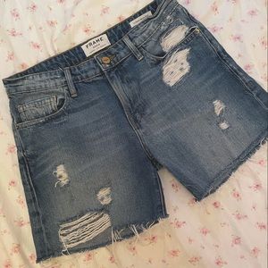 FRAME - the perfect distressed denim shorts - amazing deal!
